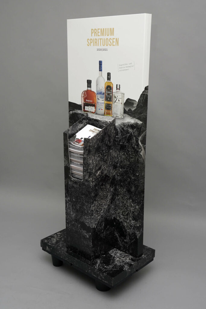 Chep-Display für einen Katalog mit Premium Spirituosen von pod GmbH