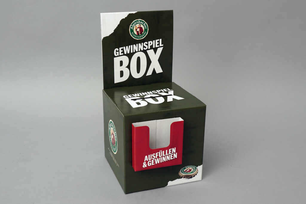 Losbox mit Faltblatthalterung von pod GmbH