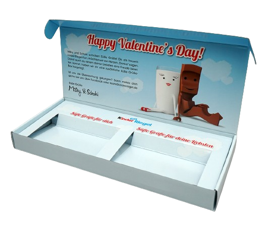 Präsentverpackung mit Klappdeckel und zwei Fächern von pod GmbH für Kinder Riegel