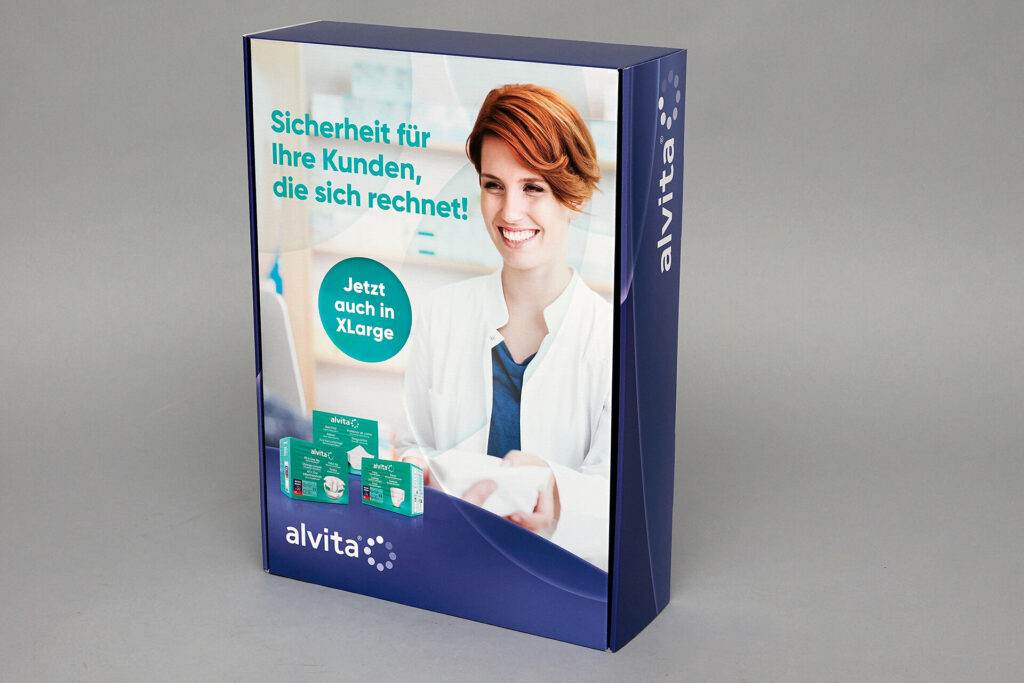 Geschlossen stehende Präsentverpackung von pod GmbH für alvita