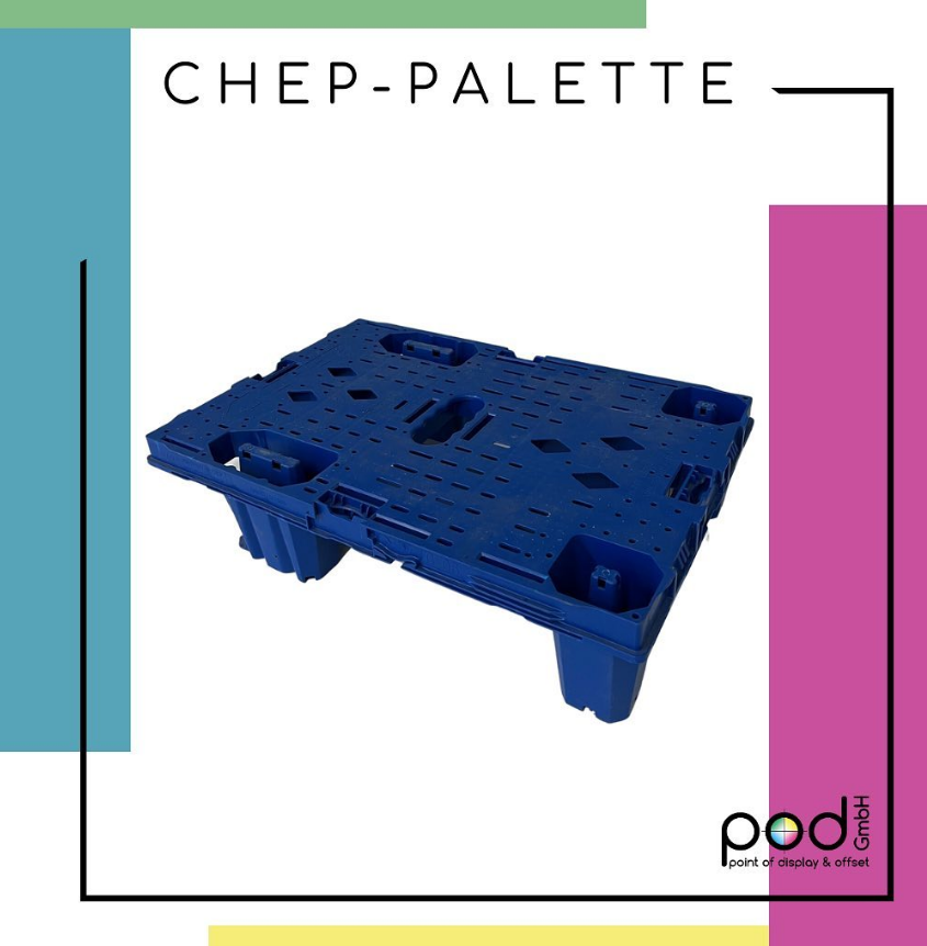 pod GmbH Instagram Post: blaue Chep-Palette