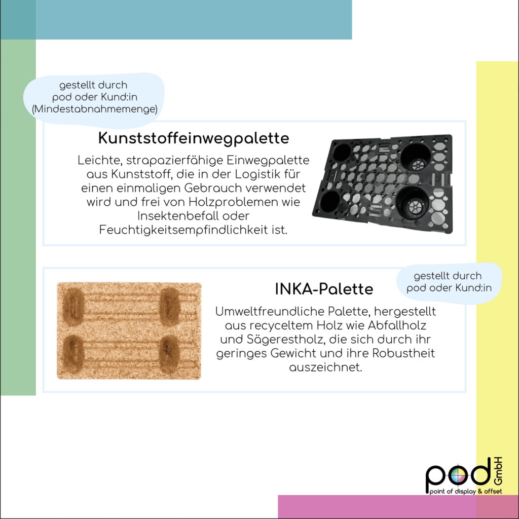 Fortsetzung pod GmbH Palettenarten Übersicht: Kunststoffeinwegpalette und INKA-Palette