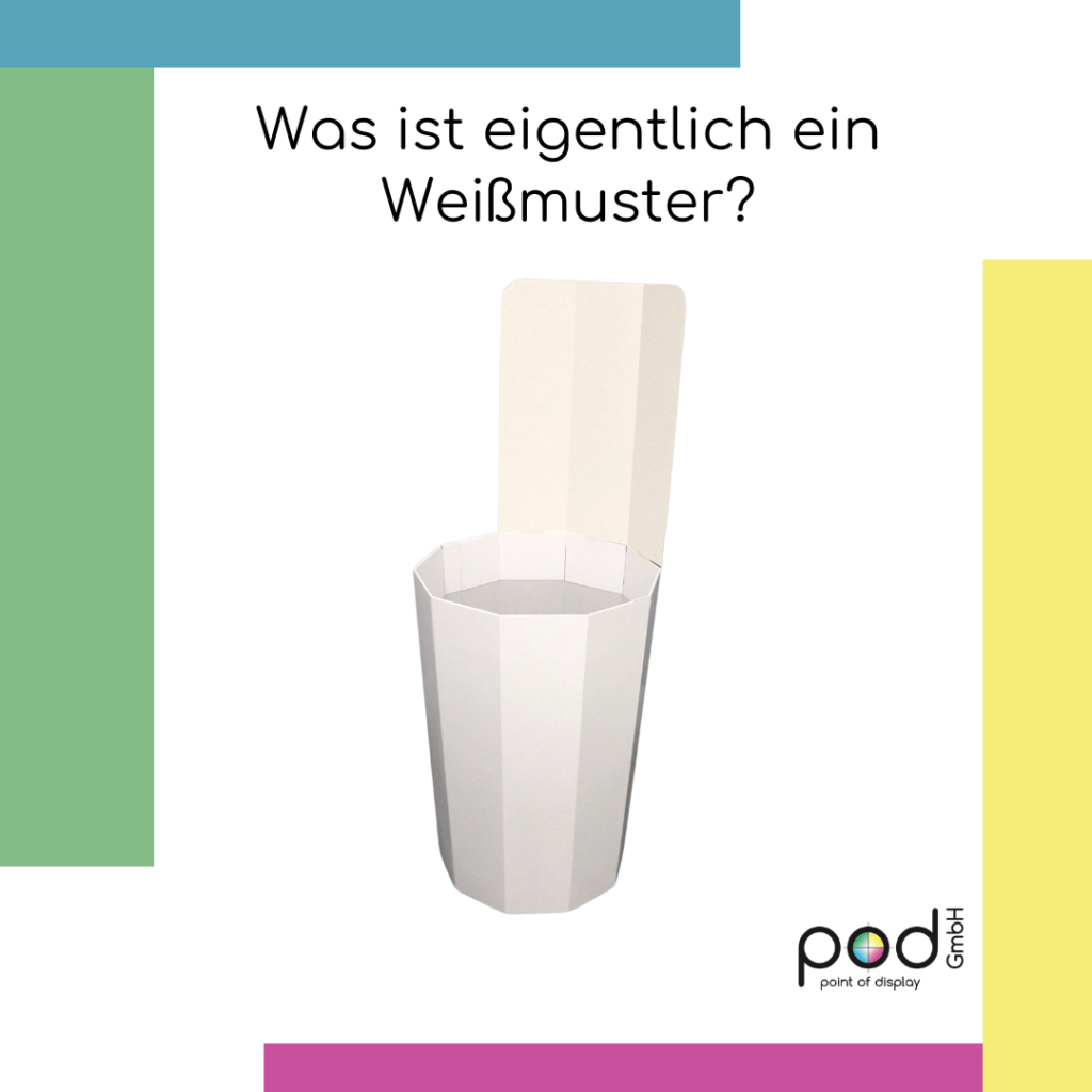 Was ist eigentlich ein Weißmuster: Abbildung eines Schütten-Displays ohne Aufdruck von pod GmbH