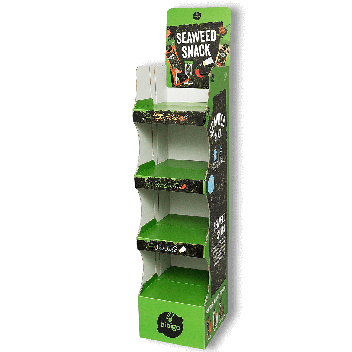 Automatikdisplay von pod GmbH für Seaweed Snack von bibigo