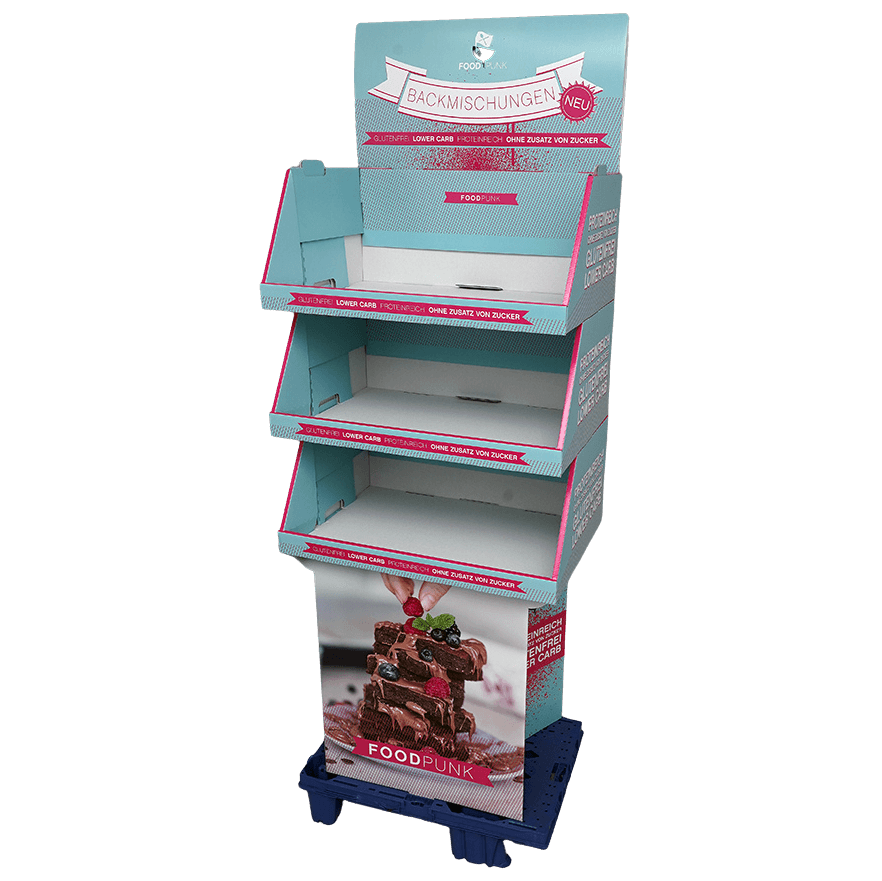 Standard Stapeltray-Display von pod GmbH für Backmischungen von Foodpunk