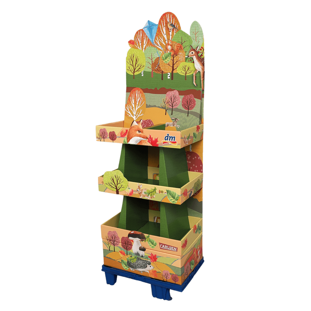 Viertel-Chep-Display von pod GmbH für DM mit Waldmotiv