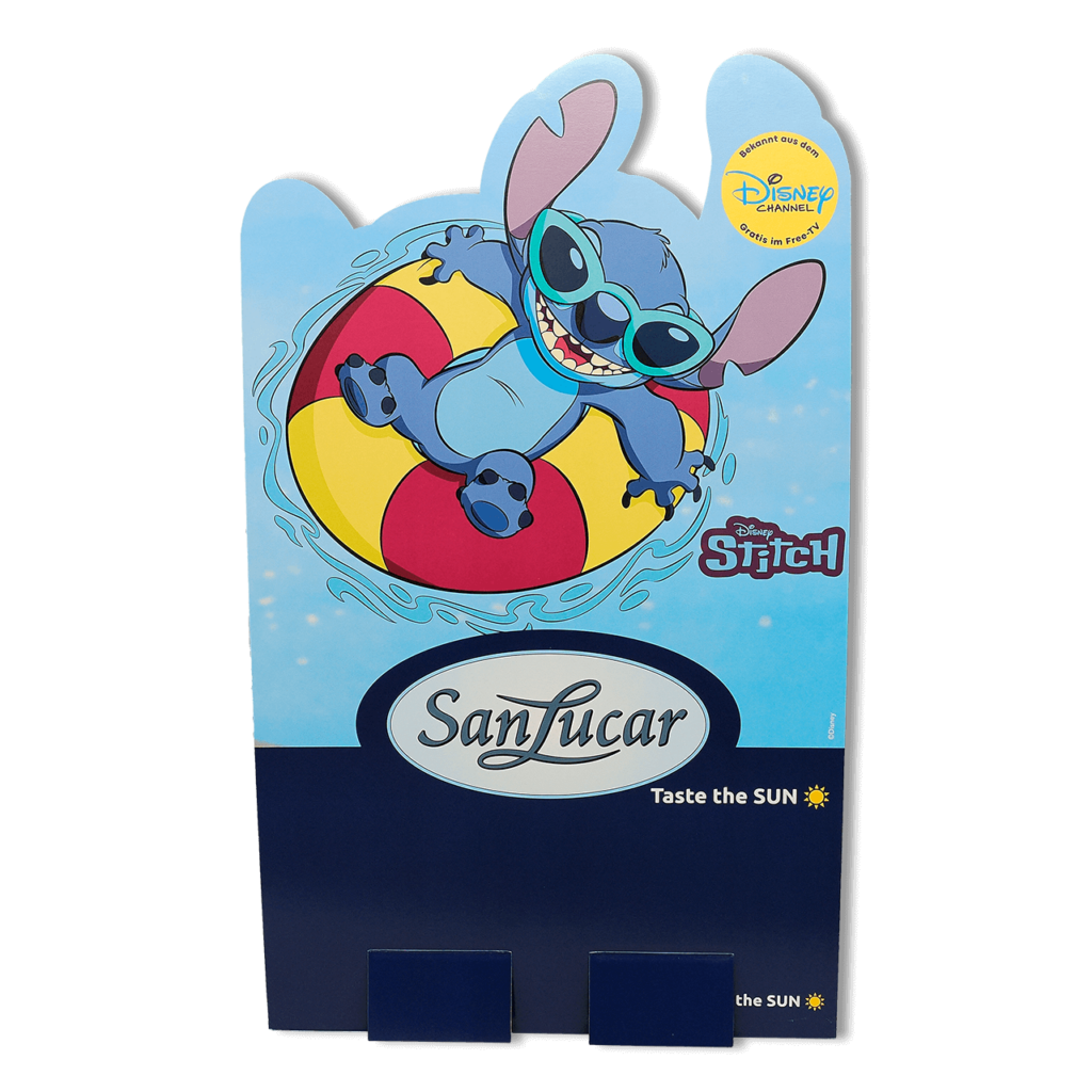 Kastenstecker mit Stitch Motiv von Disney für San Lucar, produziert von pod Display GmbH